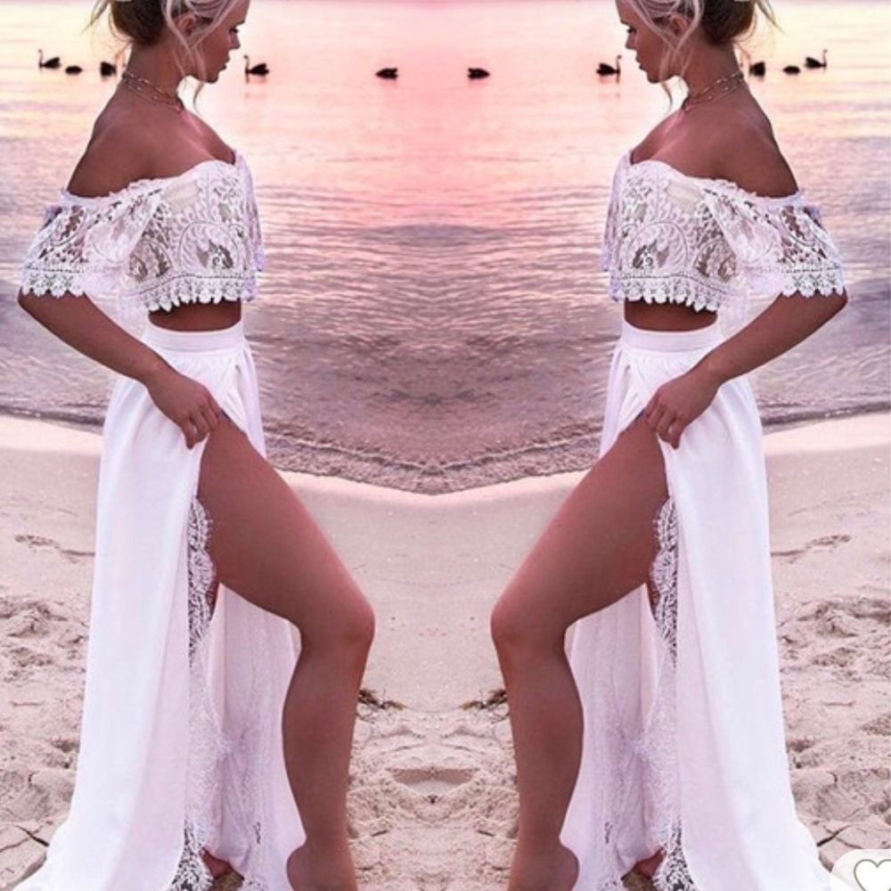 White prom wedding Coachella quinceañera dress